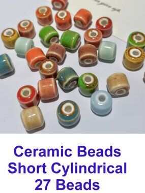 Ceramic Beads Short Cylindrical 27 Beads